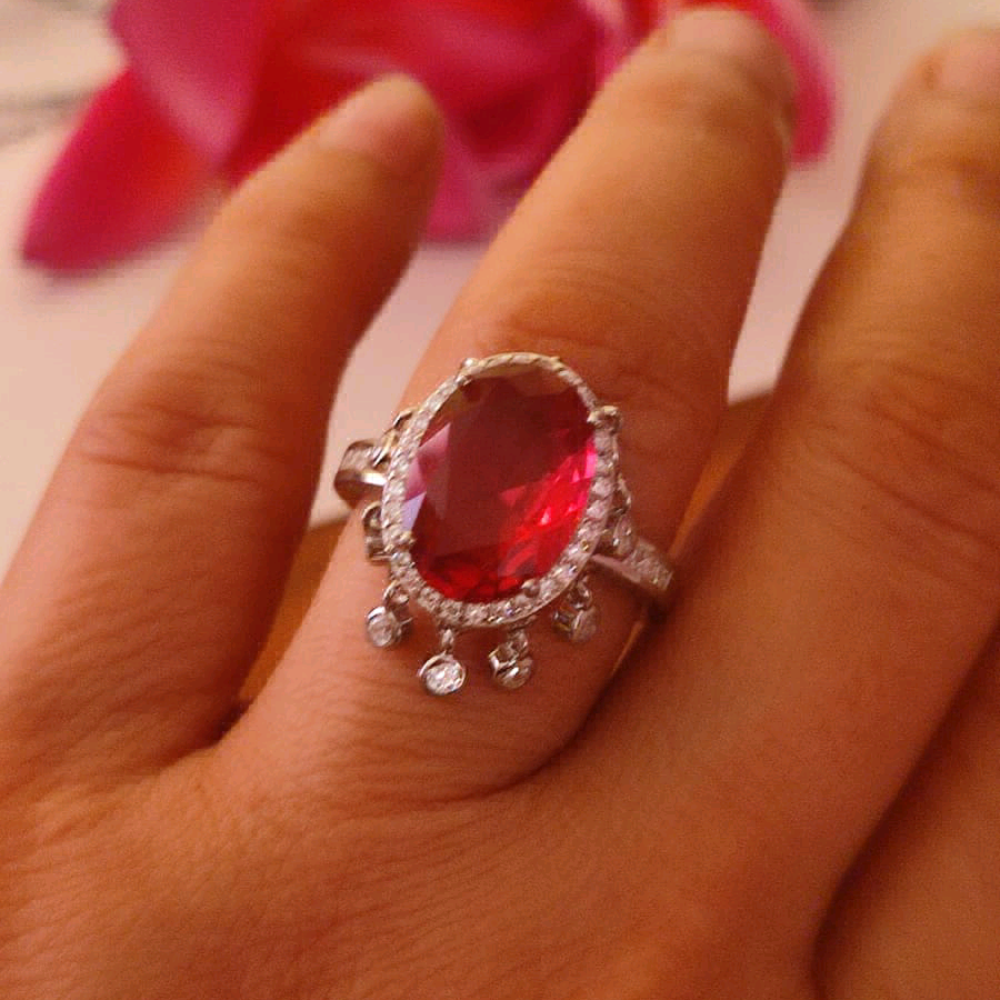 Pink Tourmaline CZ Ring